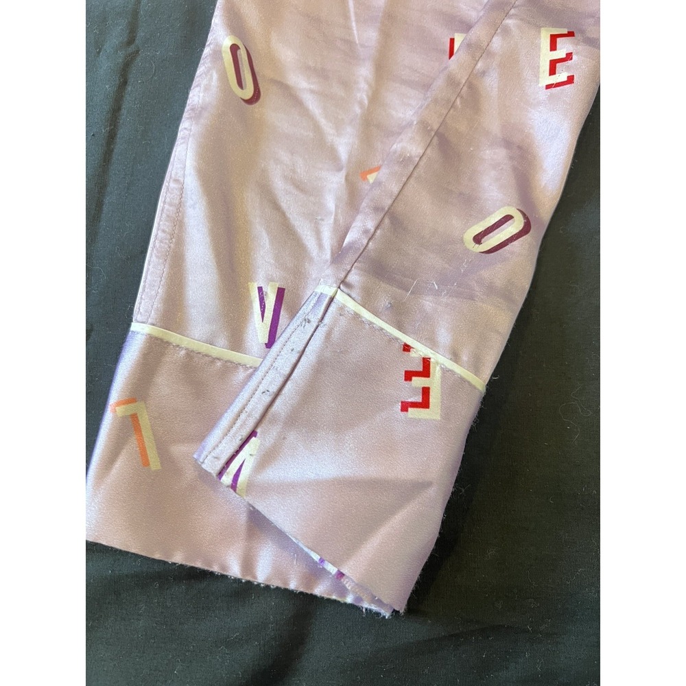 Victoria's Secret LOVE Lavender Purple Long Sleeve Satin Pajama Set Women's Sz S - Picture 10 of 12